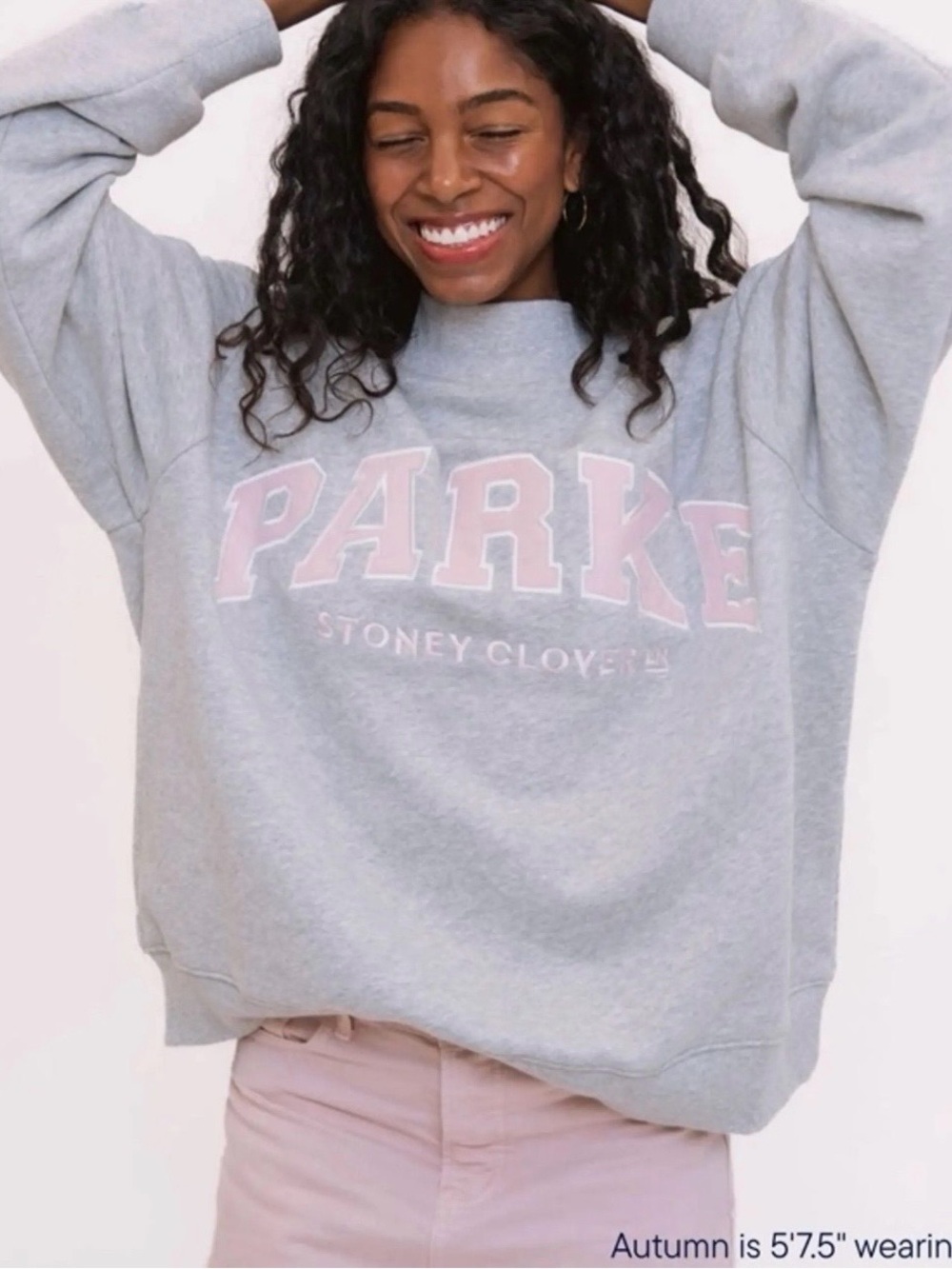Rare Parke x Stoney Clover Heritage Mockneck Sweatshirt L/XL Lounge Pink Grey